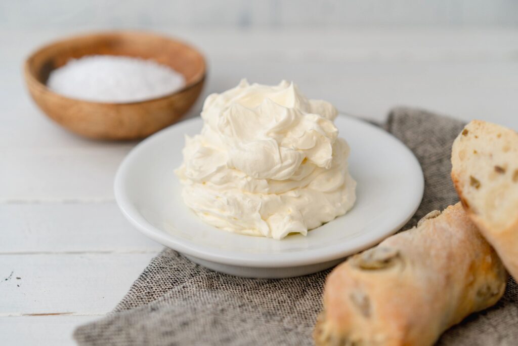 organic vegan butter on white background