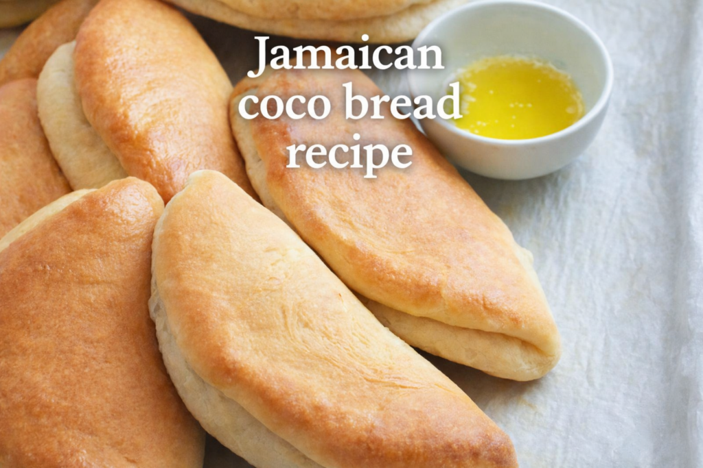 jamaican-coco-bread-with butter on a table