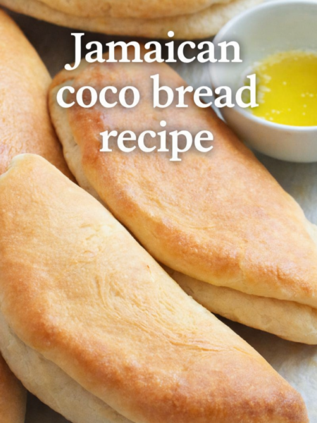 jamaican-coco-bread-with butter on a table